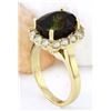 Image 4 : 9.00 CTW Natural Tourmaline 14K Solid Yellow Gold Diamond Ring