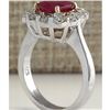 Image 3 : 3.47 CTW Natural Ruby And Diamond Ring 14K Solid White Gold