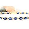 Image 1 : 13.40 CTW Natural Sapphire 18K Solid Yellow Gold Diamond Bracelet