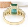 Image 3 : 2.55 CTW Natural Emerald 14K Solid Yellow Gold Diamond Ring