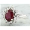 Image 2 : 3.50 CTW Ruby 18K White Gold Diamond Ring