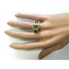 Image 4 : 5.85 CTW Natural Peridot And Sapphire Diamond Ring In 18K Yellow Gold