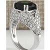Image 3 : 7.93 CTW Natural Green Tourmaline And Diamond Ring 14K Solid White Gold