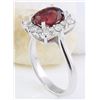 Image 4 : 2.72 CTW Natural Tourmaline 18K Solid White Gold Diamond Ring