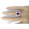 Image 5 : 2.72 CTW Natural Tourmaline 18K Solid White Gold Diamond Ring