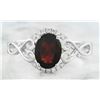 Image 1 : 1.27 CTW Garnet 14K White Gold Diamond Ring