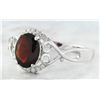 Image 2 : 1.27 CTW Garnet 14K White Gold Diamond Ring