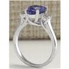 Image 3 : 2.81 CTW Natural Tanzanite And Diamond Ring 14K Solid White Gold