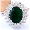 Image 1 : 4.96 CTW Natural Emerald 18K Solid White Gold Diamond Ring