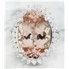 Image 1 : 14.20 CTW Morganite 18K White Gold Diamond Ring