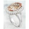 Image 3 : 14.20 CTW Morganite 18K White Gold Diamond Ring