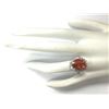 Image 4 : 11.09 CTW Natural Mandarin Garnet And Diamond Ring In18K White Gold