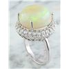 Image 4 : 15.40 CTW Opal 14K White Gold Diamond Ring