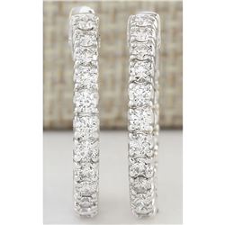 2.00 CTW Natural Diamond Hoop Earrings In 14k White Gold