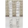 Image 1 : 2.00 CTW Natural Diamond Hoop Earrings In 14k White Gold