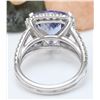 Image 3 : 7.07 CTW Natural Tanzanite 18K Solid White Gold Diamond Ring