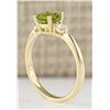 Image 3 : 1.40 CTW Natural Peridot And Diamond Ring In 14k White Gold