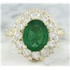Image 1 : 3.16 CTW Emerald 14K Yellow Gold Diamond Ring
