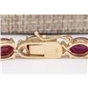 Image 2 : 28.58 CTW Natural Red Ruby And Diamond Bracelet In 18K Yellow Gold