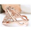 Image 3 : 1.40 CTW Natural Diamond 18K Solid Rose Gold Ring