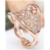 Image 5 : 1.40 CTW Natural Diamond 18K Solid Rose Gold Ring