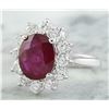 Image 2 : 3.35 CTW Ruby 18K White Gold Diamond Ring
