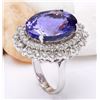 Image 4 : 17.52 CTW Natural Tanzanite 18K Solid White Gold Diamond Ring