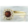 Image 2 : 0.72 CTW Garnet 18K Yellow Gold Diamond Ring