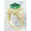 Image 3 : 3.97 CTW Emerald 14K Yellow Gold Diamond Ring