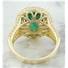 Image 4 : 5.67 CTW Emerald 18K Yellow Gold Diamond Ring