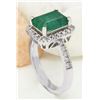 Image 4 : 3.61 CTW Natural Emerald 14K Solid White Gold Diamond Ring