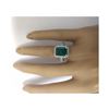 Image 5 : 3.61 CTW Natural Emerald 14K Solid White Gold Diamond Ring