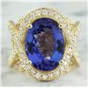 Image 1 : 10.58 CTW Tanzanite 18K Yellow Gold Diamond Ring