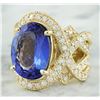 Image 2 : 10.58 CTW Tanzanite 18K Yellow Gold Diamond Ring