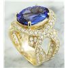 Image 4 : 10.58 CTW Tanzanite 18K Yellow Gold Diamond Ring