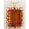Image 1 : 55 CTW Natural Citrine Pendant In 18K Solid Yellow Gold