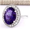 Image 2 : 6.81 CTW Natural Amethyst And Diamond Ring In 14k White Gold