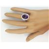 Image 4 : 6.81 CTW Natural Amethyst And Diamond Ring In 14k White Gold
