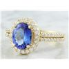 Image 2 : 2.34 CTW Tanzanite 14K Yellow Gold Diamond Ring
