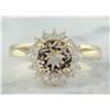 Image 1 : 1.50 CTW Morganite 18K Yellow Gold Diamond Ring