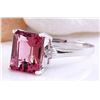 Image 2 : 3.89 CTW Natural Tourmaline 18K Solid White Gold Diamond Ring