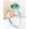 Image 4 : 1.51 CTW Natural Emerald 14K Solid White Gold Diamond Ring