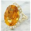 Image 2 : 12.20 CTW Citrine 14K Yellow Gold Diamond Ring