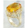 Image 3 : 12.20 CTW Citrine 14K Yellow Gold Diamond Ring