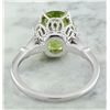 Image 3 : 3.41 CTW Peridot 14K White Gold Diamond Ring