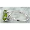 Image 4 : 3.41 CTW Peridot 14K White Gold Diamond Ring