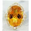 Image 1 : 12.20 CTW Citrine 18K Yellow Gold Diamond Ring