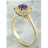 Image 5 : 0.72 CTW Amethyst 18K Yellow Gold Diamond Ring