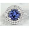 Image 1 : 4.32 CTW Tanzanite 18K White Gold Diamond Ring