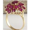 Image 3 : 6.04Tw Natural Red Ruby And Diamond Ring 14K Solid Yellow Gold